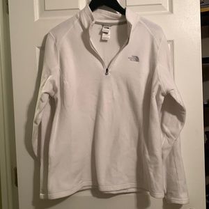 North face white fleece quarter zip jacket